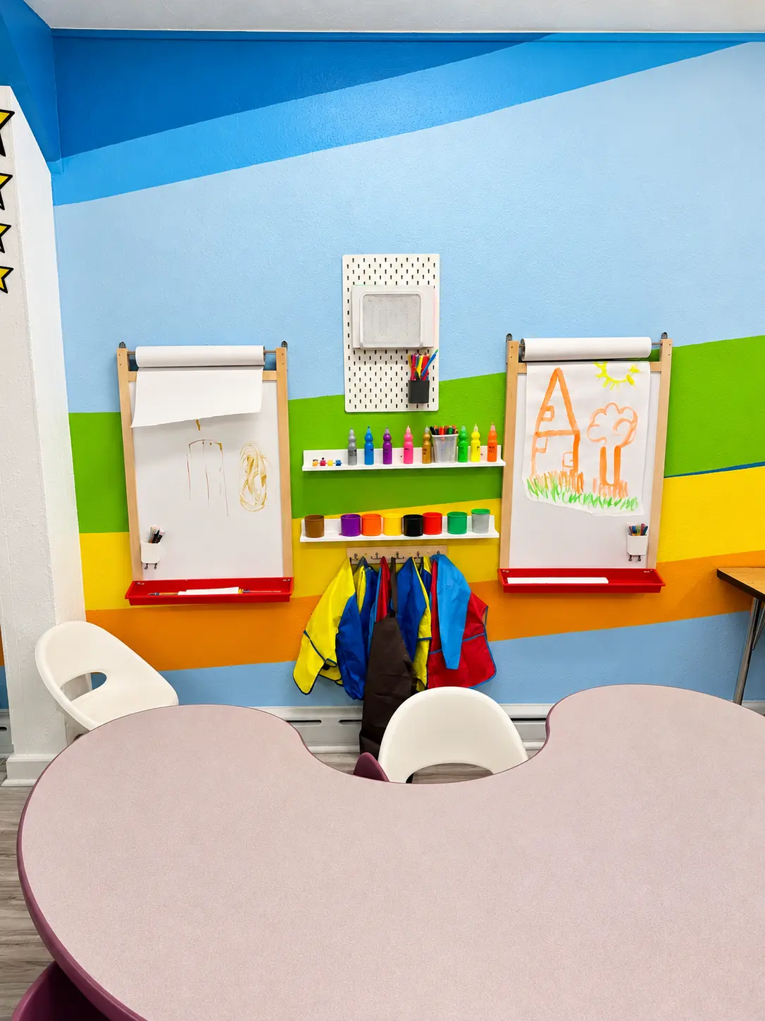 Rainbow-themed learning room